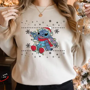 Disney Santa Stitch Christmas Sweatshirt, Disney Santa Stitch Shirt