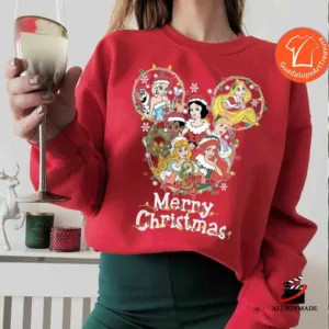Mickey Ears Disney Princess Christmas Lights Sweatshirt