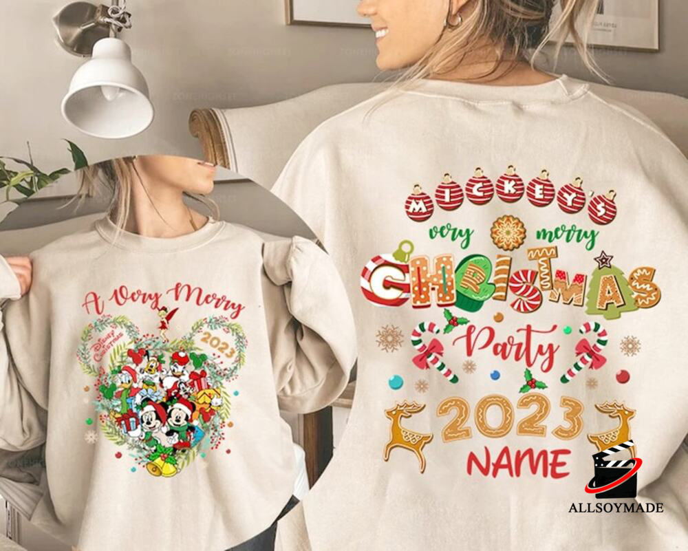 Mickey Merry Christmas Sweatshirt | Personalized Mickey Ear Christmas Shirt