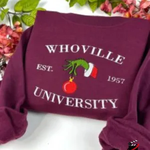 Whoville Est 1957 University Christmas Embroidered Sweatshirt