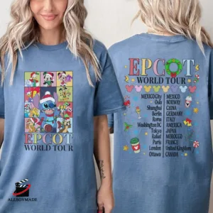 Stitch Epcot World Tour Christmas Shirt, Disneyland Stitch Christmas