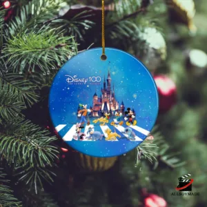Blue Disney 100 Years Of Wonder Ceramic Circle Ornament, Disney Christmas Ornaments, Disney Xmas Decorations