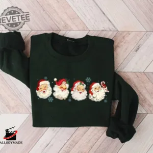 Vintage Santa Claus Sweatshirt, Cheerful Santa Shirt