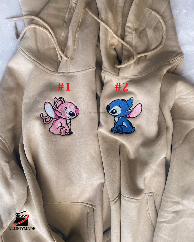 Stitch and Angel Embrodiered Crewnecks -   Stitch and angel, Couples  sweatshirts, Sweatshirts