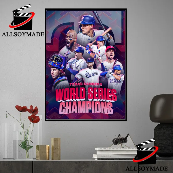 Cheap The Texas Rangers World Series Champions Poster, Canvas Wall Decor