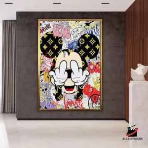 Mickey Mouse Louis Vuitton Canvas Art Print, Christmas Decor