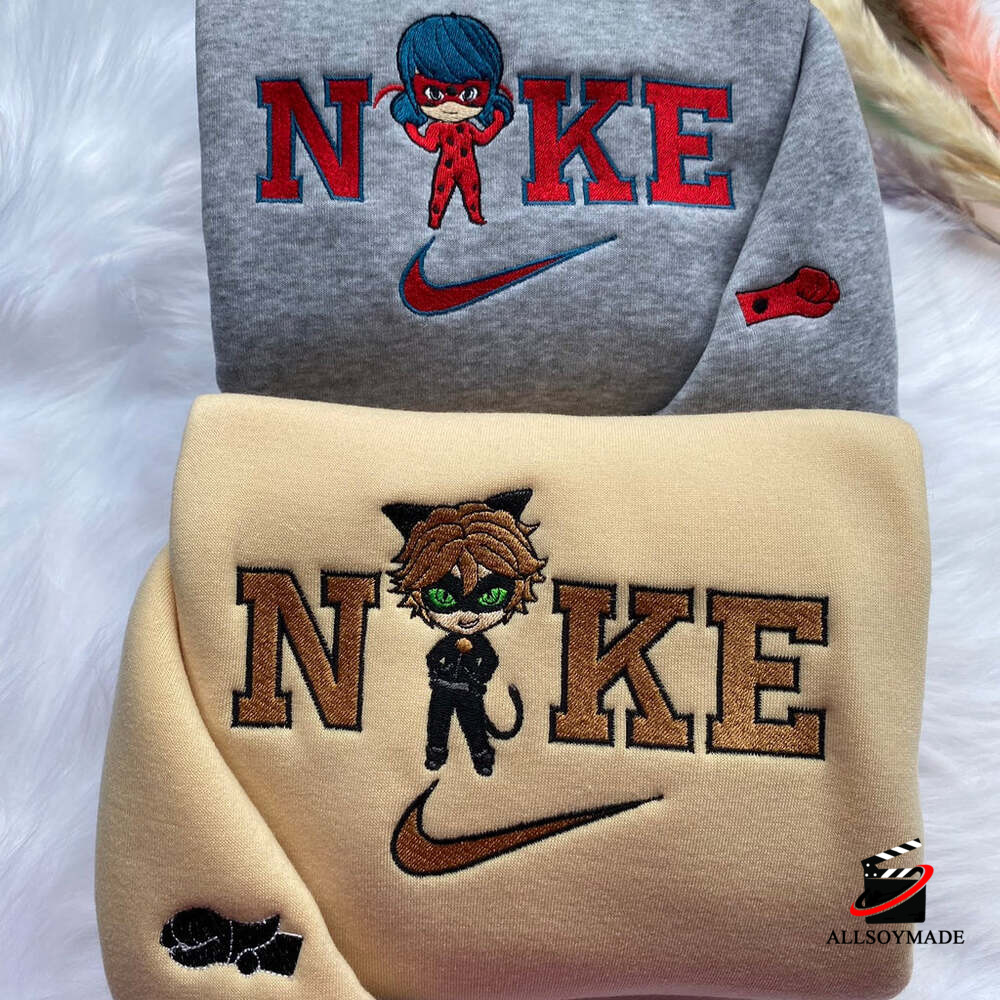 Ladybug x Cat Noir Disney Nike Couple Embroidered Sweatshirt