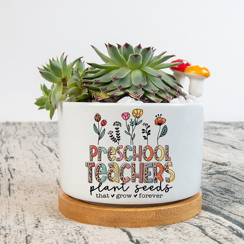 Preschool teachers plant seeds that grow forever Flower Pot, Thank You