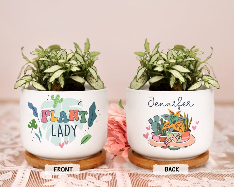 Mom Gifts “Best Mom Ever” (Small Plant/Flower Pots, Ceramic Pots)