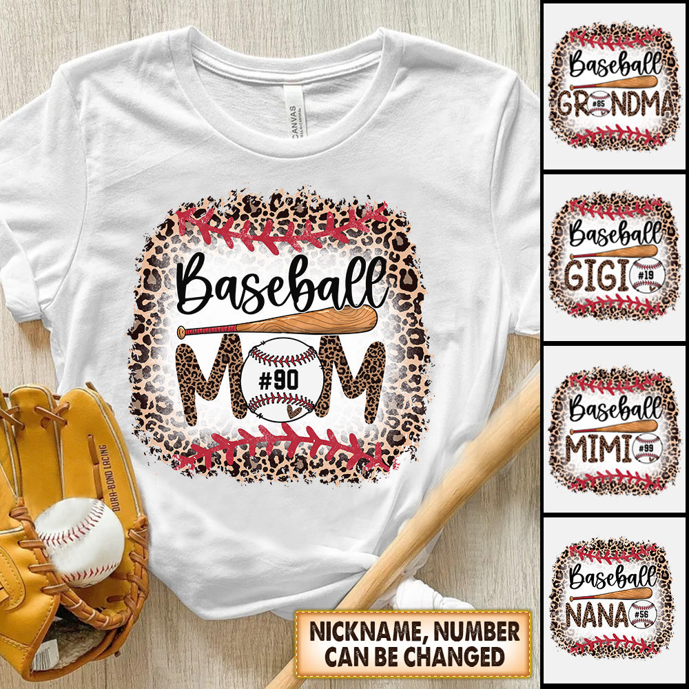 Personalized Shirt Baseball Mom Baseball Grandma Shirt Leopard Gift For Mother Day's Hk10 -