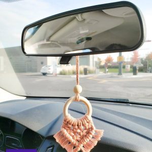 Boho Macrame Car Diffuser, Essential Oil Diffuser, Rear View Mirror Car Charm, Hanging Accessories, Mindfulness Stocking Stuffers Gift Ideas