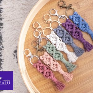 Macrame Keychain, Rope Boho Key Chain, Macramé Accessories, Tassel Keychain, Handbag Charm, Boho Wedding Favours, Holiday Stocking Stuffers