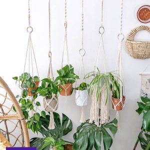 Plant Hanger Extension, Macrame Extender for High Ceiling, Hanging Planter Indoor Support, Short Long Rope Cord, Simple Plant Pot Holder