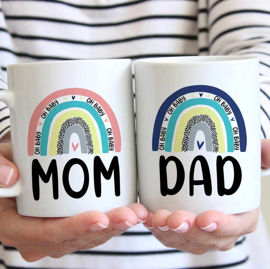 Personalized Rainbow Mama, Mom, Dad Coffee Mug - Personalized Mug for Mom, Mother's Day Gift, Custom Rainbow Mug, Can Be Change Nickname