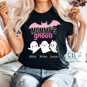 Personalized Mommy Halloween Shirt, Custom Mom Shirt for Halloween, MomGhost Halloween Shirt, Custom kids Name Mommy Shirt, Mom Gift