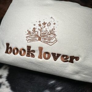 Book Lover Embroidered Sweatshirt, Embroidered Sweatshirt, Trendy Sweatshirt, Reading Sweatshirt, Book Readers Gift, Book Readers