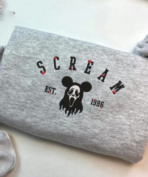 Scream Ghost Face Embroidered Shirt