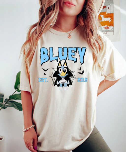 Bluey Halloween Embroidered Shirt