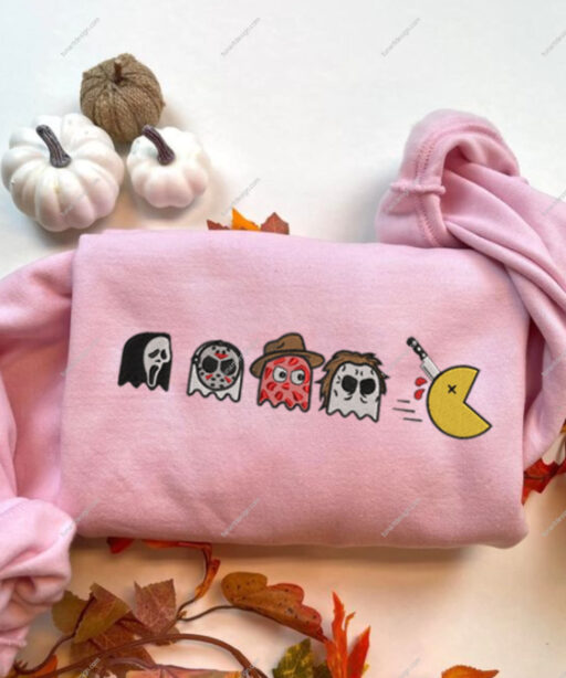 Halloween Characters To Kill Embroidered Shirt