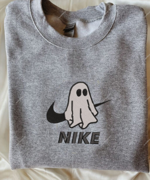 Halloween Ghost Swoosh Embroidered Shirt