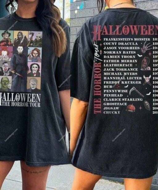 Vintage Halloween Characters The Horror Tour Shirt