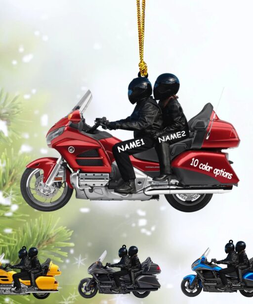 Personalized Biker Couple Motorcycle Ornament