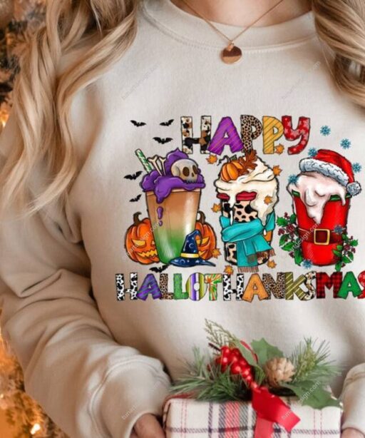 HalloThanksMas Shirt, Holiday Season Shirt, Holiday Gnome Shirt, Halloween Shirt, Thanksgiving Shirt, Christmas Shirt, Holiday Season Gift