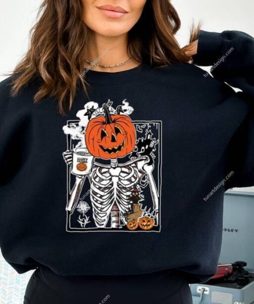 Halloween Skeleton Pumpkin Shirt