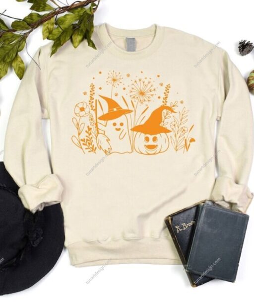 Pumpkin Floral Ghost Shirt