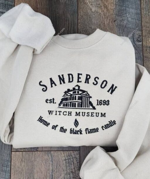 Sanderson Witch Museum Embroidered Unisex Sweatshirt or Hooded Sweatshirt