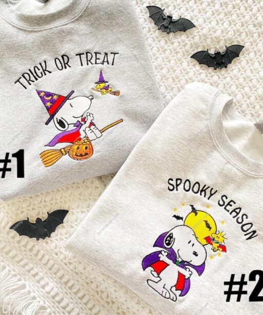 Snoopy Halloween Embroidered Shirt