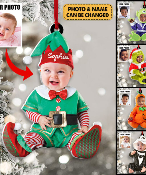 Custom Photo Baby Christmas Ornament
