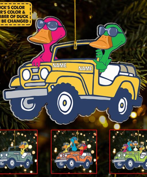 Personalized Duck Jeep Off Road Truck Ornament