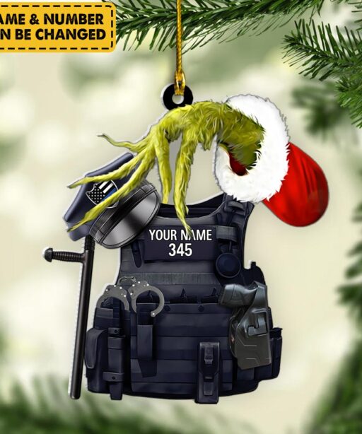 Personalized Police Bulletproof Ornament Gifts