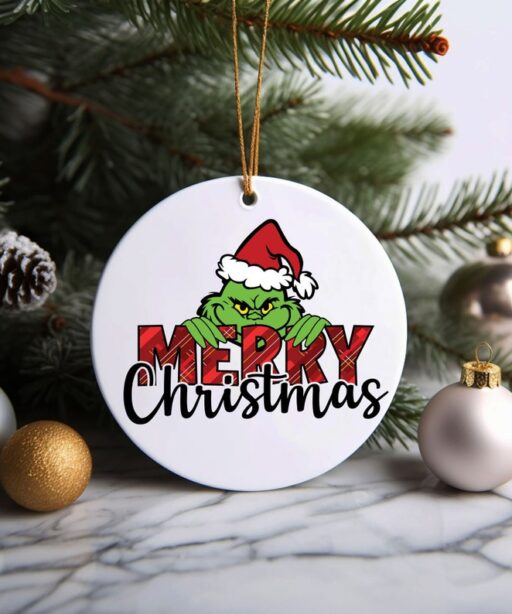 Merry Christmas Grinch Ornament
