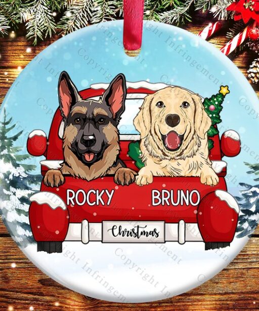 Personalized Custom Dog Christmas Ornament