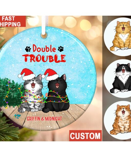 Personalized Cat Christmas Ornament