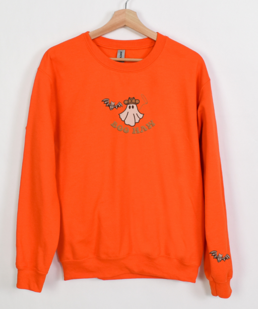 BAT AND GHOST EMBROIDERY SWEATSHIRT