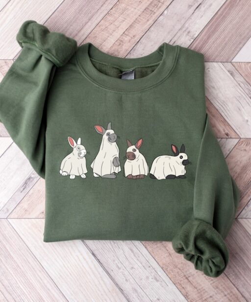 Cute Rabbit Ghost Halloween Sweatshirt