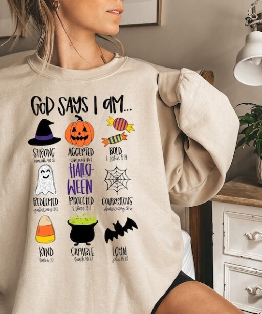 God Says I am Halloween Sweatshirt