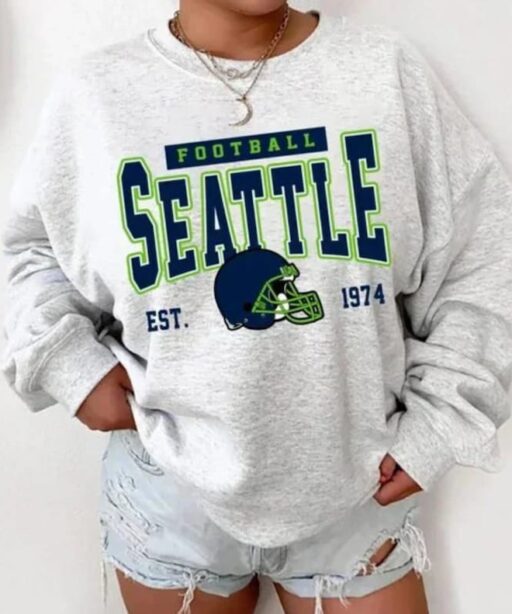 Vintage Seattle Football Crewneck Sweatshirt
