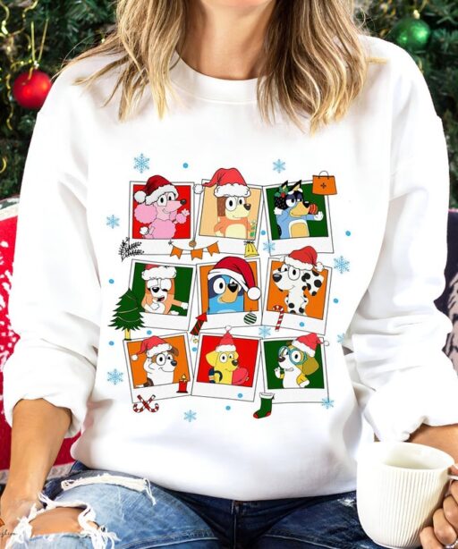 Bluey Friends Family Merry Christmas Shirt