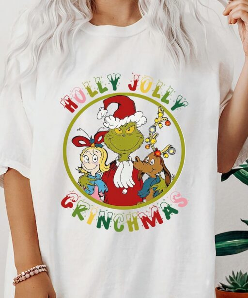 Grinch and Max Dog Holly Jolly Grinchmas Shirt