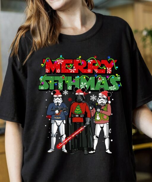 Star Wars Darth Vader Stormtrooper Merry Sithmas Christmas Lights shirt