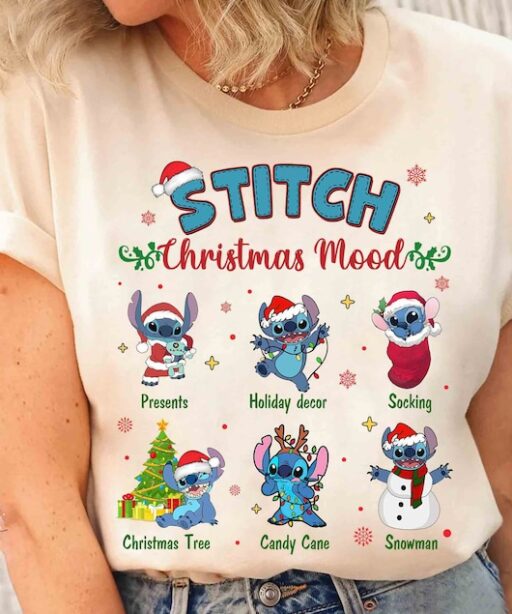 Cute Santa Stitch Christmas Mood Shirt