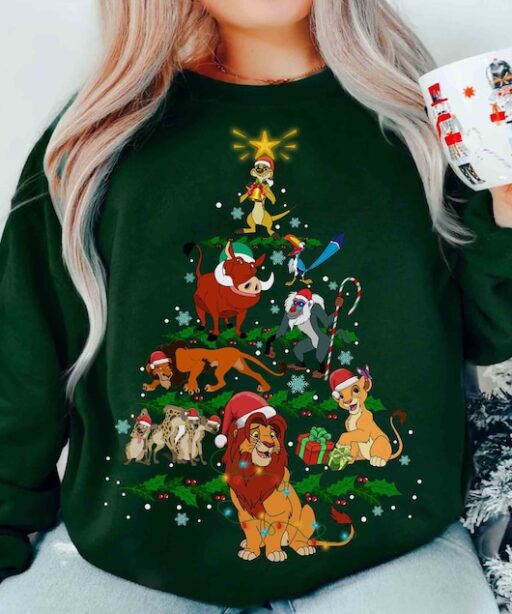 Disney Lion King Characters Group Christmas Tree Shirt