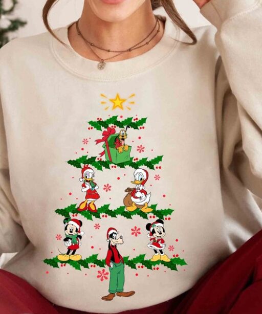 Disney Mickey And Friends Characters Christmas Tree Shirt