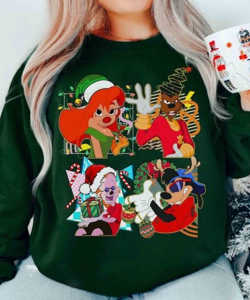 Retro 90s Cute Disney A Goofy Movie Characters Christmas Shirt