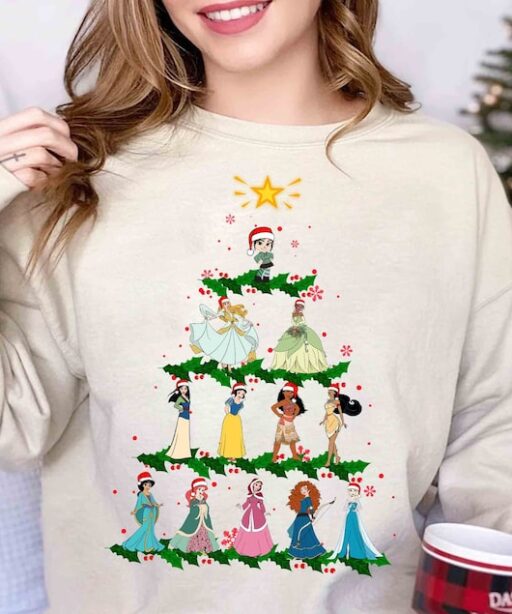 Rapunzel Cinderella Belle Ariel Xmas Tee Shirt