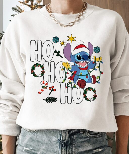 Cartoon Alien Ho Ho Ho Christmas Shirt